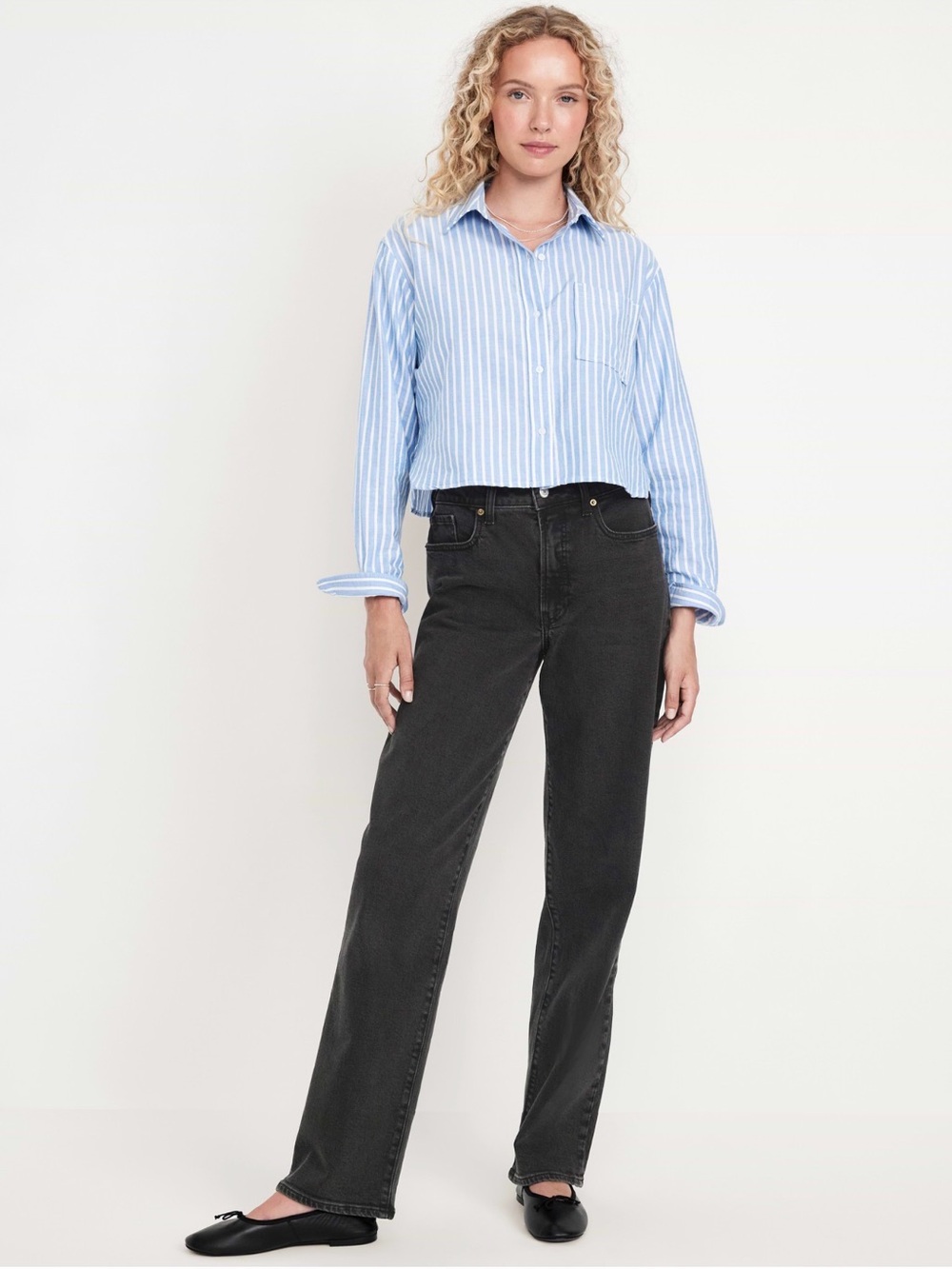 Old Navy Women’s OG Loose High-Rise Jeans in Black Denim